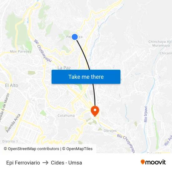 Epi Ferroviario to Cides - Umsa map