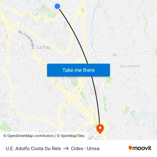 U.E. Adolfo Costa Du Rels to Cides - Umsa map