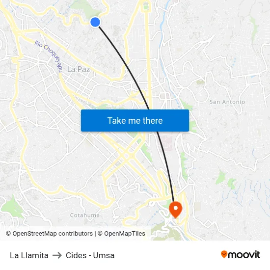 La Llamita to Cides - Umsa map