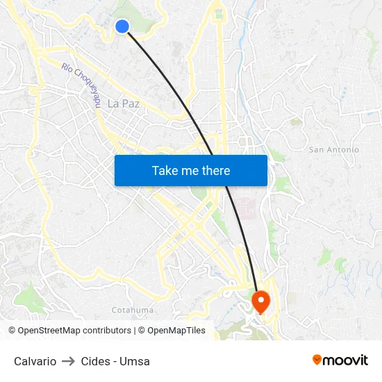 Calvario to Cides - Umsa map