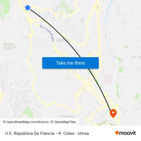U.E. República De Francia to Cides - Umsa map