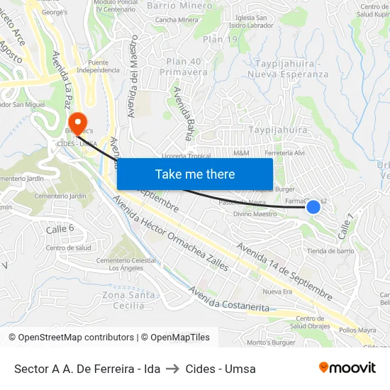 Sector A A. De Ferreira - Ida to Cides - Umsa map