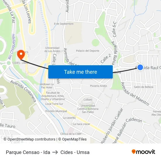Parque Censao - Ida to Cides - Umsa map