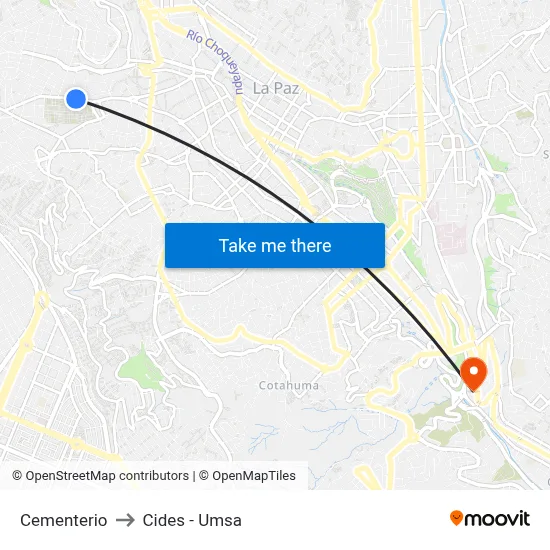 Cementerio to Cides - Umsa map