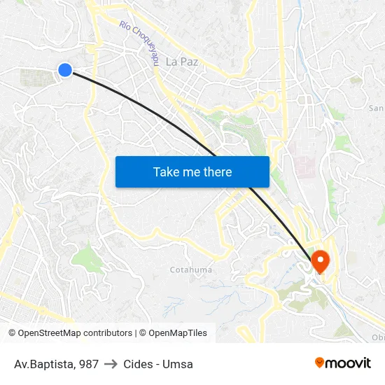 Av.Baptista, 987 to Cides - Umsa map