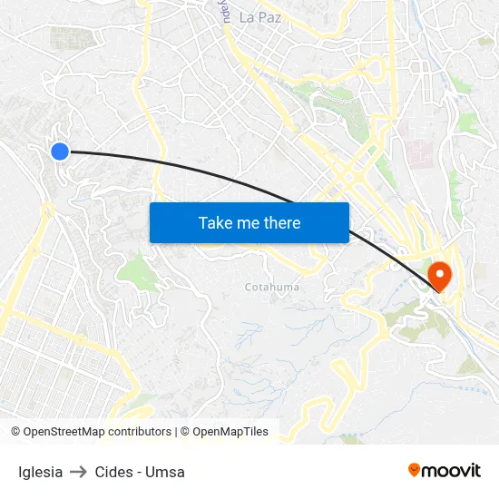 Iglesia to Cides - Umsa map