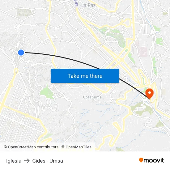 Iglesia to Cides - Umsa map