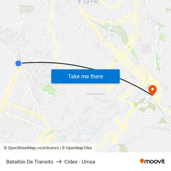 Batallón De Transito to Cides - Umsa map