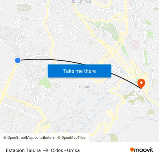 Estación Tiquira to Cides - Umsa map