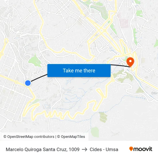 Marcelo Quiroga Santa Cruz, 1009 to Cides - Umsa map