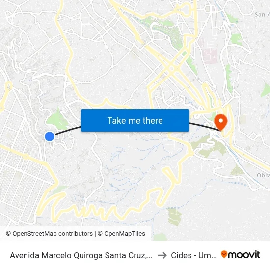 Avenida Marcelo Quiroga Santa Cruz, 112 to Cides - Umsa map