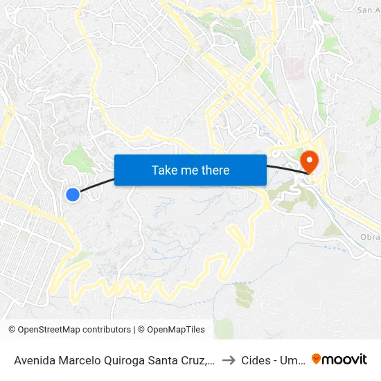 Avenida Marcelo Quiroga Santa Cruz, 195 to Cides - Umsa map