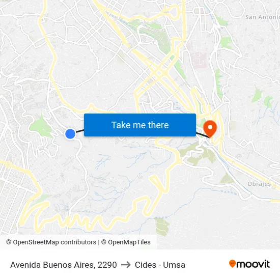 Avenida Buenos Aires, 2290 to Cides - Umsa map