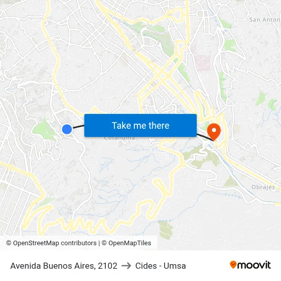 Avenida Buenos Aires, 2102 to Cides - Umsa map
