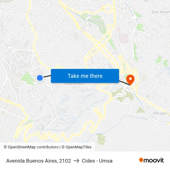 Avenida Buenos Aires, 2102 to Cides - Umsa map