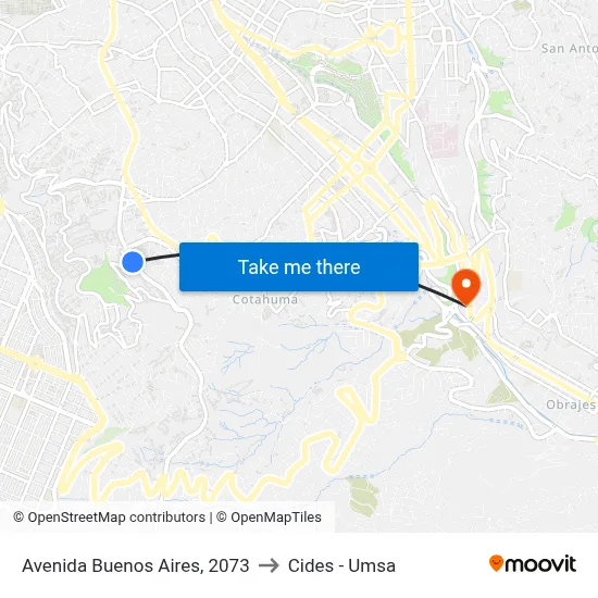 Avenida Buenos Aires, 2073 to Cides - Umsa map