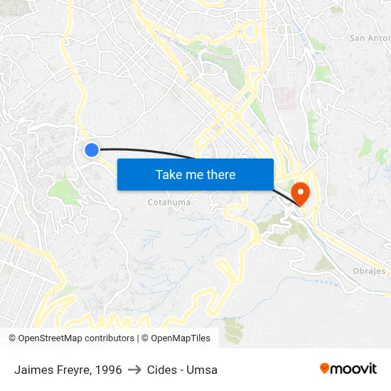 Jaimes Freyre, 1996 to Cides - Umsa map