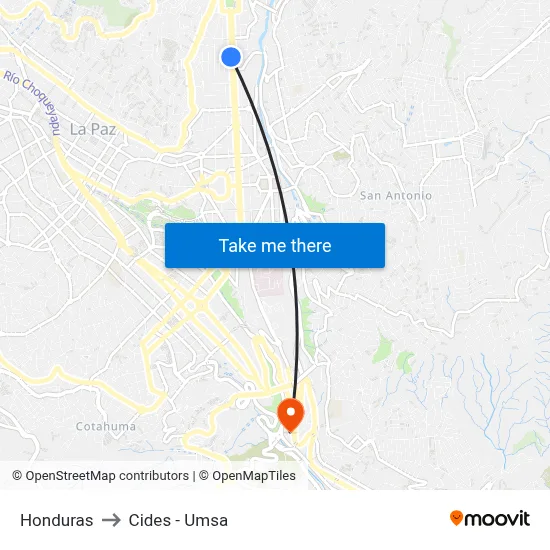 Honduras to Cides - Umsa map