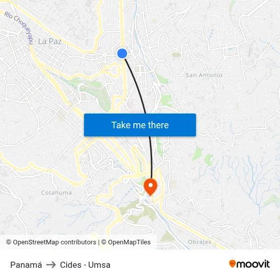 Panamá to Cides - Umsa map