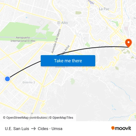 U.E. San Luis to Cides - Umsa map