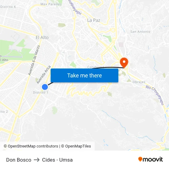 Don Bosco to Cides - Umsa map