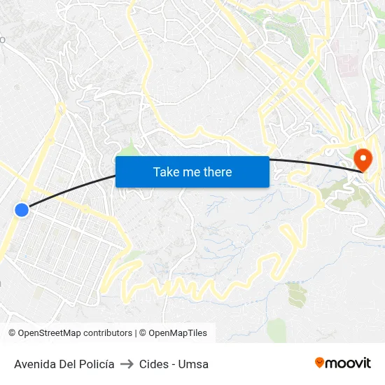 Avenida Del Policía to Cides - Umsa map