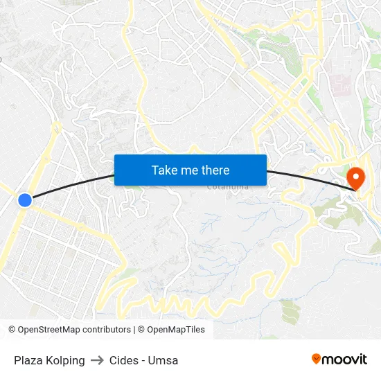 Plaza Kolping to Cides - Umsa map