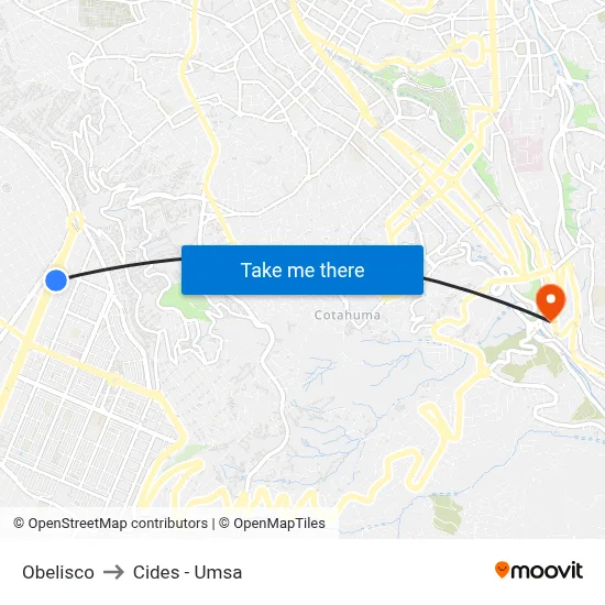 Obelisco to Cides - Umsa map