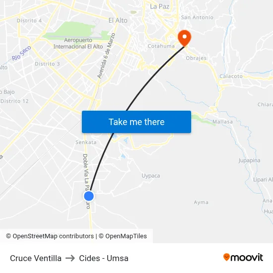 Cruce Ventilla to Cides - Umsa map