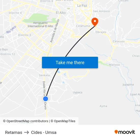 Retamas to Cides - Umsa map