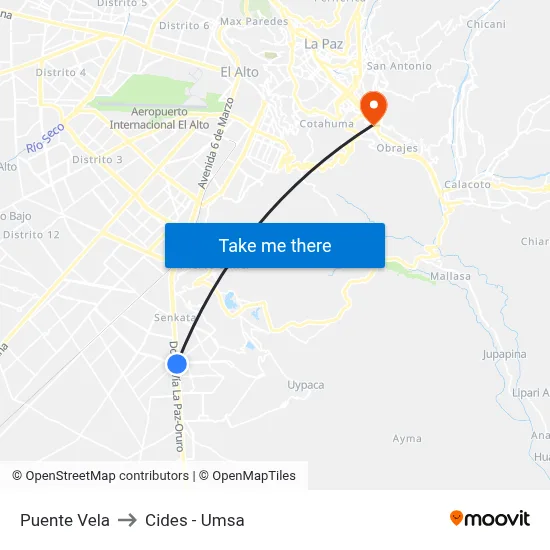 Puente Vela to Cides - Umsa map