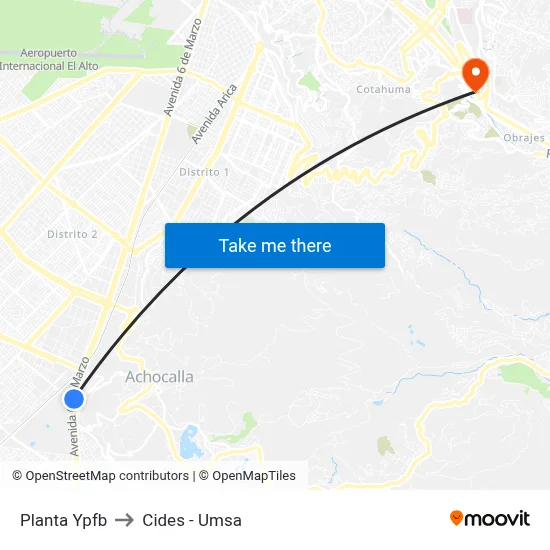 Planta Ypfb to Cides - Umsa map