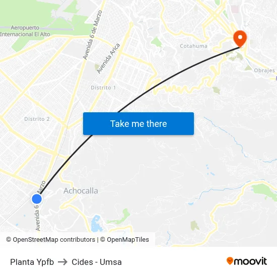 Planta Ypfb to Cides - Umsa map
