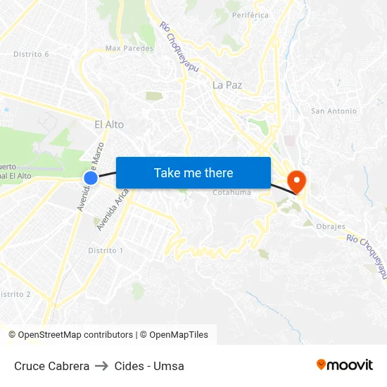 Cruce Cabrera to Cides - Umsa map