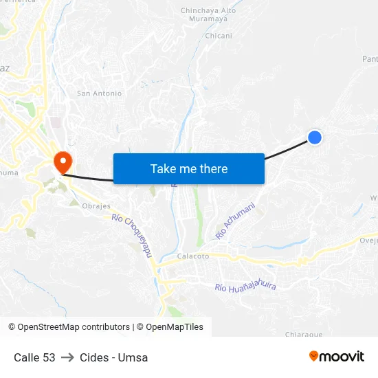 Calle 53 to Cides - Umsa map