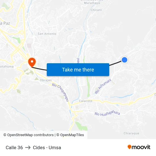 Calle 36 to Cides - Umsa map