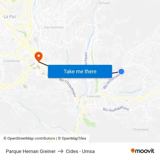 Parque Hernan Greiner to Cides - Umsa map