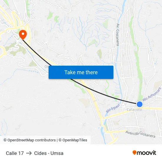 Calle 17 to Cides - Umsa map