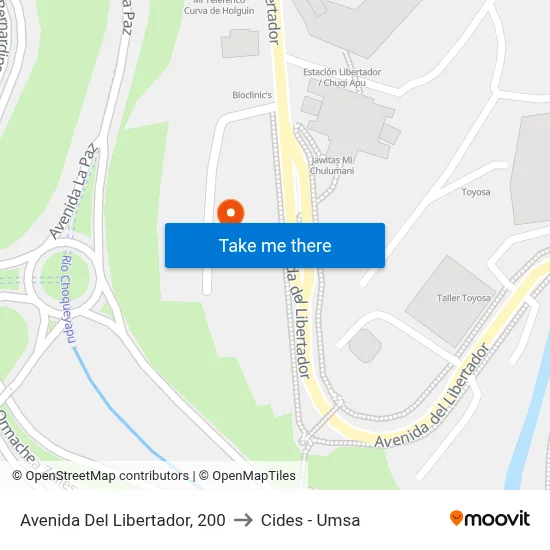 Avenida Del Libertador, 200 to Cides - Umsa map