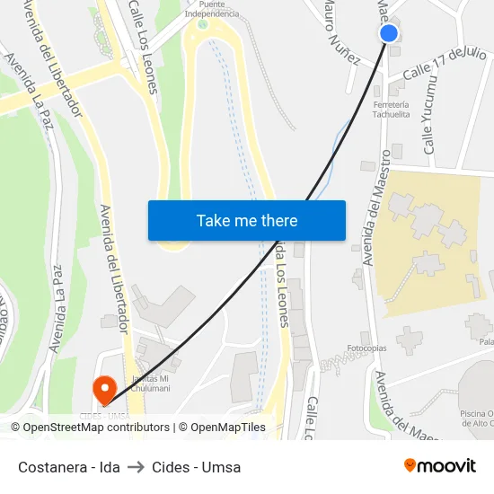 Costanera - Ida to Cides - Umsa map