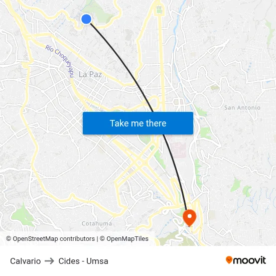 Calvario to Cides - Umsa map