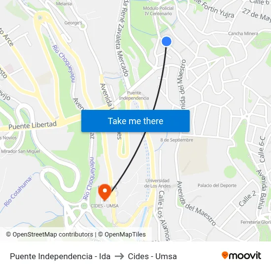 Puente Independencia - Ida to Cides - Umsa map