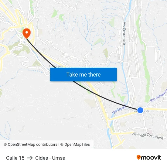Calle 15 to Cides - Umsa map