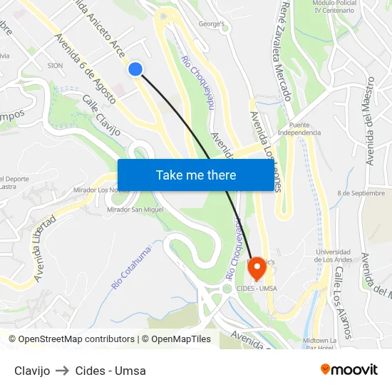 Clavijo to Cides - Umsa map