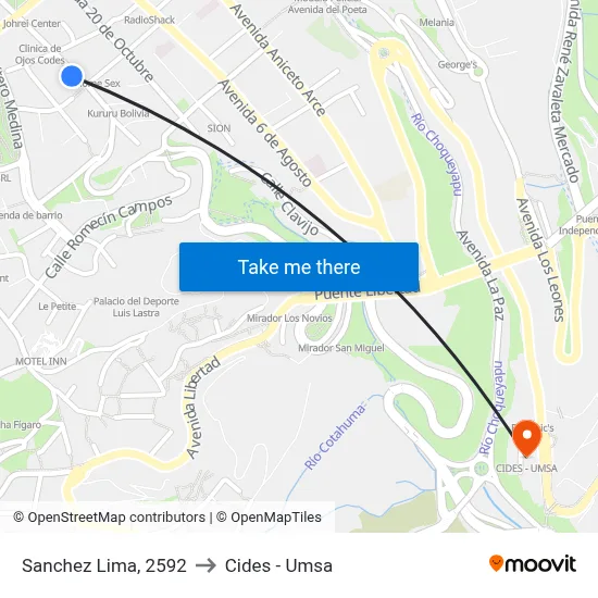 Sanchez Lima, 2592 to Cides - Umsa map