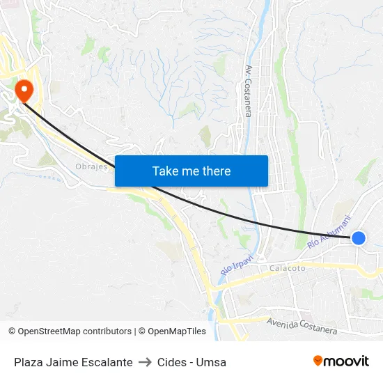 Plaza Jaime Escalante to Cides - Umsa map