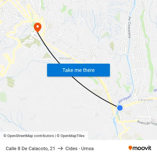Calle 8 De Calacoto, 21 to Cides - Umsa map