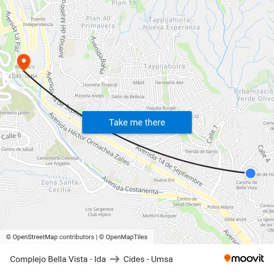 Complejo Bella Vista - Ida to Cides - Umsa map