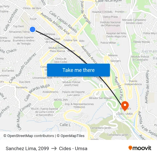 Sanchez Lima, 2099 to Cides - Umsa map