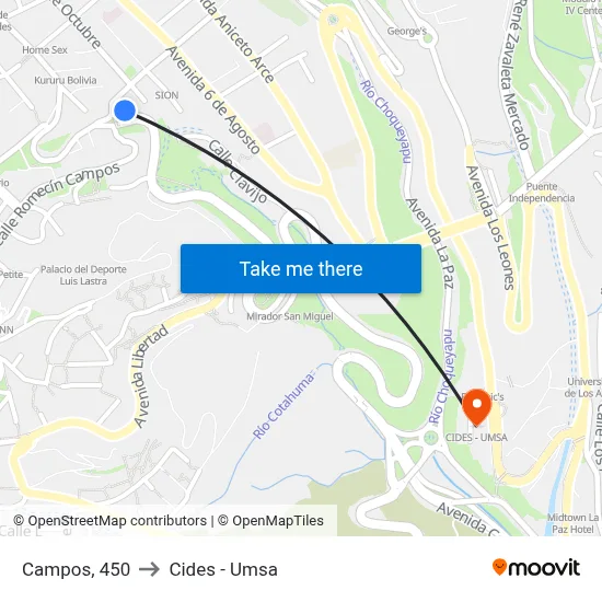Campos, 450 to Cides - Umsa map